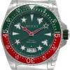 GUCCI Dive 45MM Quartz S-Steel Green Dial Bracelet Men's Watch YA136222