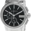 GUCCI-G 44MM CHRONO Stainless Steel Black Dial Men's Watch YA101204