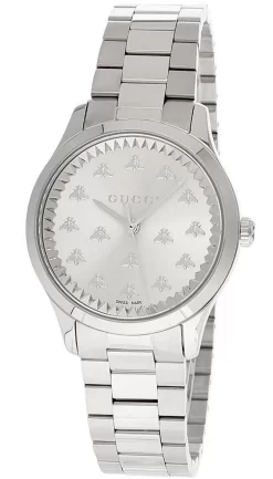 Fashion Accessories Shop 26 GUCCI G-Timeless 32MM Quartz S-Steel Silver Dial Women's Watch YA1265031