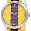 GUCCI G-Timeless 38MM QTZ YLW/Purple Dial Nylon Unisex Watch YA1264069