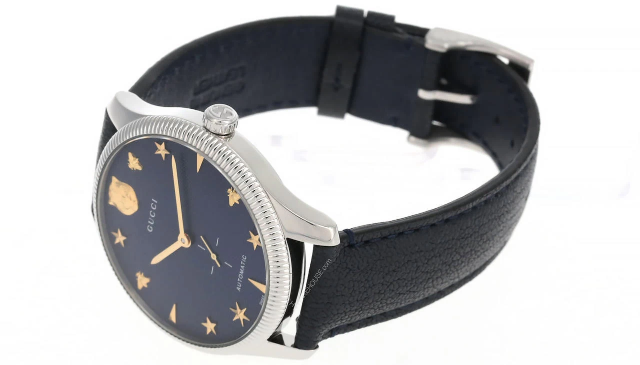 GUCCI G-Timeless 40MM Automatic Blue Dial Leather Men's Watch YA126347 2 GUCCI G-Timeless 40MM Automatic Blue Dial Leather Men's Watch YA126347 - Image 2
