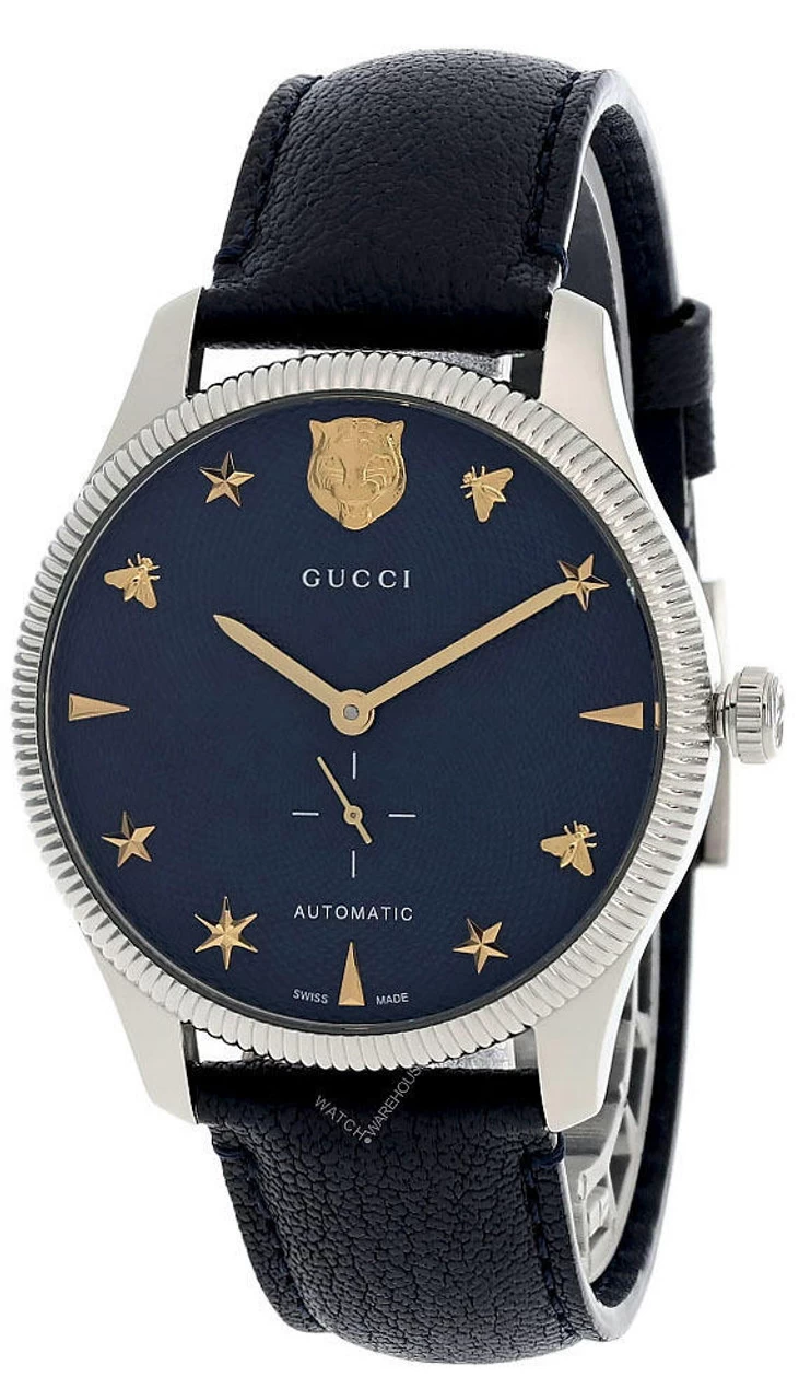 GUCCI G-Timeless 40MM Automatic Blue Dial Leather Men's Watch YA126347 1 GUCCI G-Timeless 40MM Automatic Blue Dial Leather Men's Watch YA126347