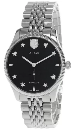 GUCCI G-Timeless 40MM Stainless Steel Black Dial Men's Watch YA126353