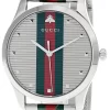 GUCCI G-Timeless 42MM QTZ SS MultiColour SLVR Dial Men's Watch YA126284