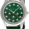 GUCCI G-Timeless AUTO 38MM Green Dial Leather Unisex Watch YA1264213