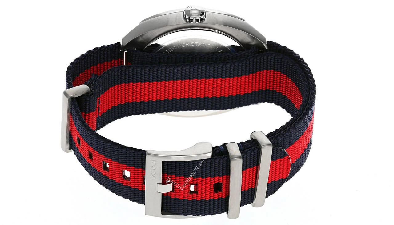 GUCCI GG2570 41MM Quartz Blue Dial Blue/Red Nylon Men's Watch YA142304 3 GUCCI GG2570 41MM Quartz Blue Dial Blue/Red Nylon Men's Watch YA142304 - Image 3