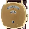 GUCCI Grip 38MM Yellow Gold PVD Bordeaux Leather Unisex Watch YA157411