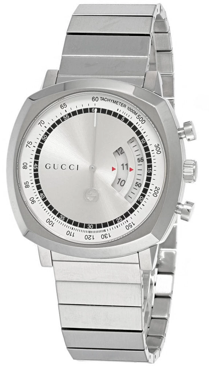 GUCCI Grip 40MM CHRONO SS Silver Dial Bracelet Men's Watch YA157302 1 GUCCI Grip 40MM CHRONO SS Silver Dial Bracelet Men's Watch YA157302