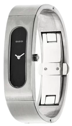 GUCCI Small SS Bracelet Black Dial Women's Watch 2405SP