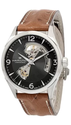 HAMILTON Jazzmaster 42MM AUTO Open Heart Leather Men's Watch H32705581