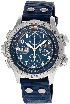 HAMILTON Khaki Aviation X-Wind Lefty CHRONO 45MM Blue Dial Men's Watch H77906940