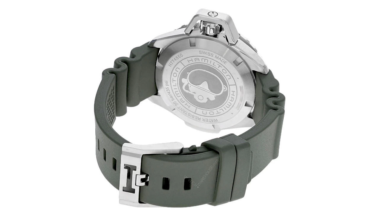 HAMILTON Khaki Navy Frogman 41MM AUTO Rubber Men's Watch H77455331 3 HAMILTON Khaki Navy Frogman 41MM AUTO Rubber Men's Watch H77455331 - Image 3