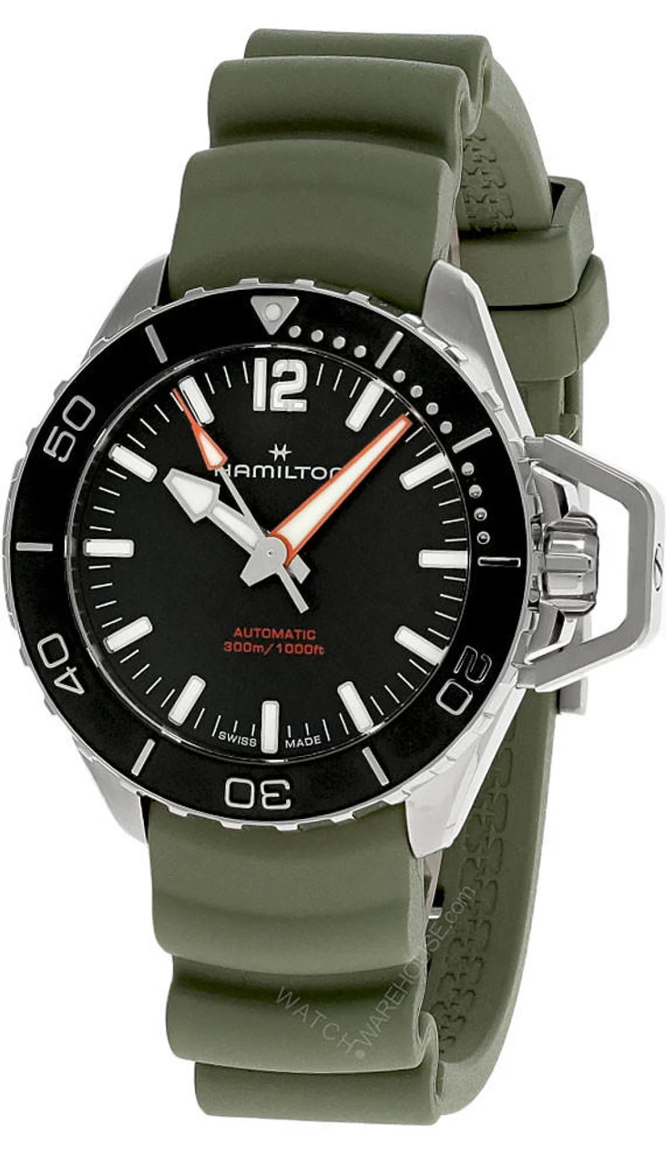 HAMILTON Khaki Navy Frogman 41MM AUTO Rubber Men's Watch H77455331 1 HAMILTON Khaki Navy Frogman 41MM AUTO Rubber Men's Watch H77455331