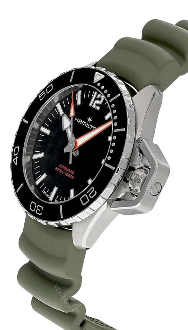 HAMILTON Khaki Navy Frogman 41MM AUTO Rubber Men's Watch H77455331 2 HAMILTON Khaki Navy Frogman 41MM AUTO Rubber Men's Watch H77455331 - Image 2