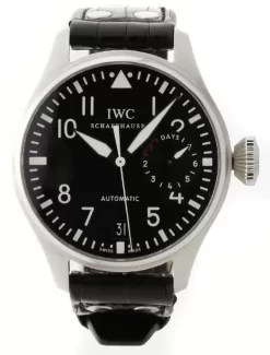 IWC Big Pilot 46MM Automatic Black Dial Leather Men's Watch IW500401