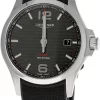 LONGINES Conquest 43MM Quartz Black Rubber Men's Watch L3.726.4.66.9