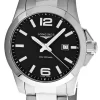 LONGINES Conquest 43MM Quartz SS Black Dial Men's Watch L3.760.4.56.6