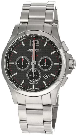 LONGINES Conquest CHRONO 44MM SS Black Dial Men's Watch L3.727.4.66.6