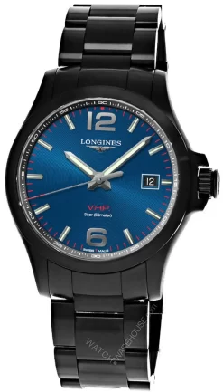 LONGINES Conquest V.H.P 43MM Quartz SS Blue Dial Men's Watch L3.726.2.96.6