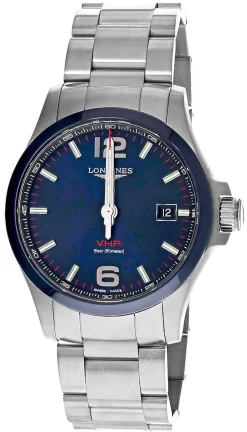 LONGINES Conquest V.H.P 43MM Quartz SS Blue Dial Men's Watch L3.729.4.96.6