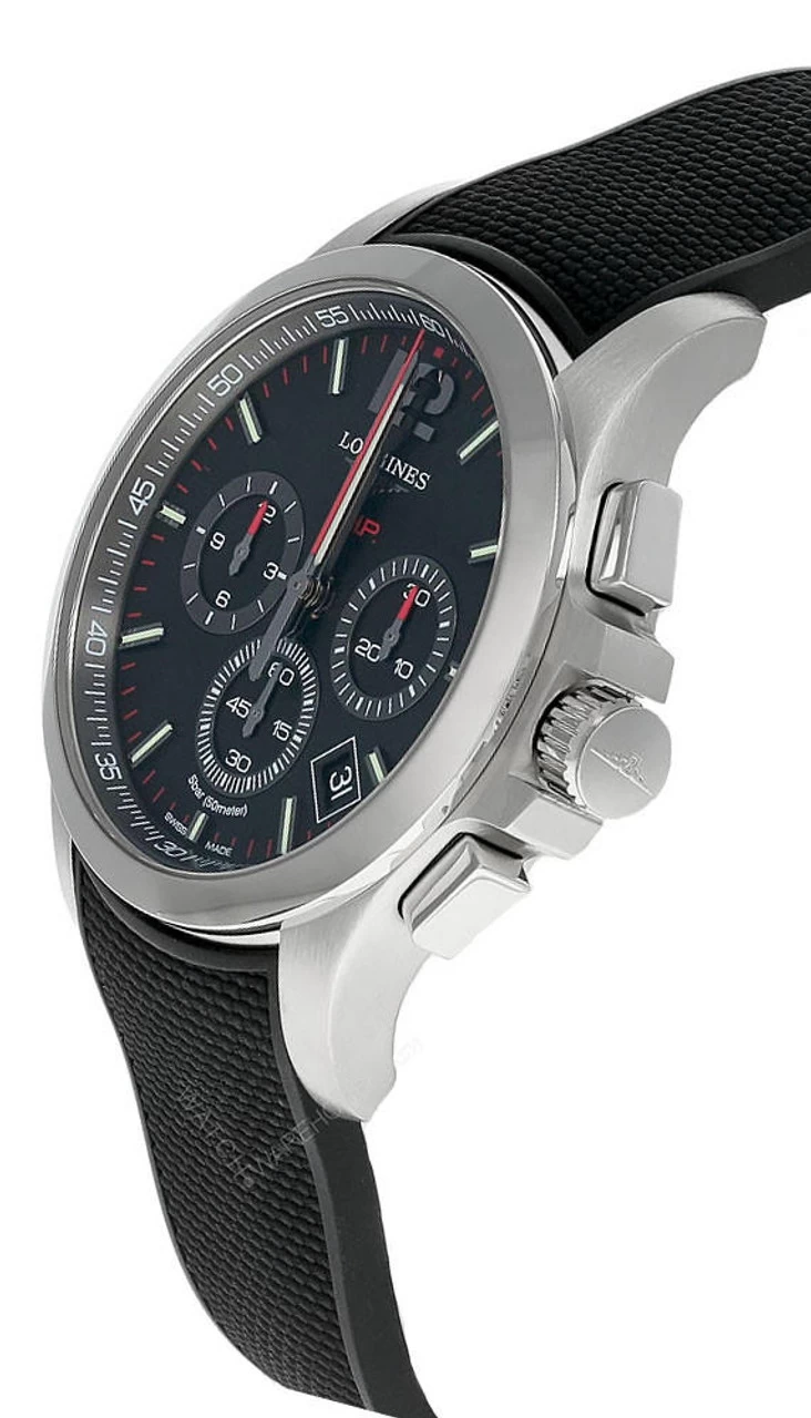 LONGINES Conquest V.H.P. CHRONO 42MM Black Rubber Men's Watch L3.717.4.56.9 2 LONGINES Conquest V.H.P. CHRONO 42MM Black Rubber Men's Watch L3.717.4.56.9 - Image 2