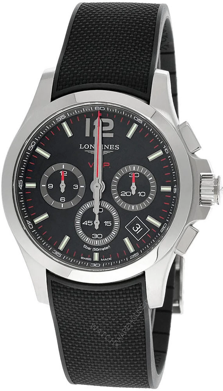 LONGINES Conquest V.H.P. CHRONO 42MM Black Rubber Men's Watch L3.717.4.56.9 1 LONGINES Conquest V.H.P. CHRONO 42MM Black Rubber Men's Watch L3.717.4.56.9