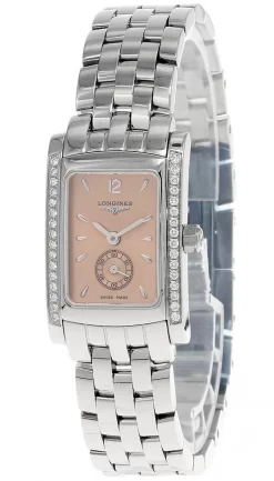 LONGINES DolceVita 19MM SS Salmon Dial Diamond Women's Watch L5.155.0.96.6
