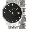 LONGINES Elegant AUTO 37MM SS Black Dial Men's Watch L4.810.4.57.6