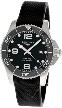 LONGINES HydroConquest 43MM AUTO Black Dial Rubber Men's Watch L3.782.4.56.9