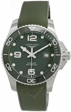 LONGINES Hydroconquest AUTO 43MM GRN Dial/Rubber Men's Watch L37824069