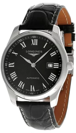 LONGINES Master Collection 42MM AUTO Black Dial Leather Men's Watch L2.893.4.51.7