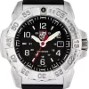 LUMINOX Navy SEAL Steel 45MM SS Black Leather Men's Watch XS.3251
