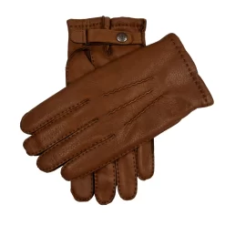 Men's Heritage Handsewn Three-Point Cashmere-Lined Deerskin Leather Gloves -Fashion Accessories Shop mens heritage cashmere lined deerskin gloves TOBACCO 1