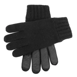 Men's Knitted Gloves With Suede Palm Patch