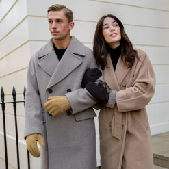 Men’s Handsewn Three-Point Lambskin Gloves -Fashion Accessories Shop mens lambskin camel gloves