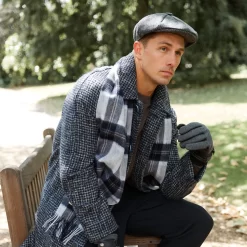 Men's Lambswool Scarf With Tassels -Fashion Accessories Shop mens lambswool scarf in silver 2