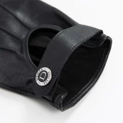 Men’s Three-Point Leather Driving Gloves With Wristwatch Cut-out -Fashion Accessories Shop mens leather watch gloves black open cuff