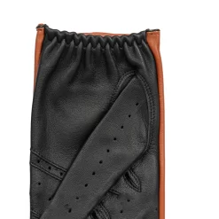 Men's The Suited Racer Touchscreen Leather Driving Gloves -Fashion Accessories Shop mens the suited racer leather driving gloves tan black close up