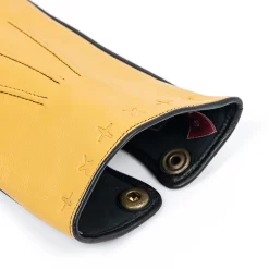 Men's The Suited Racer Touchscreen Three-Point Leather Gloves -Fashion Accessories Shop mens the suited racer leather gloves cork black open cuff