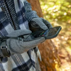 Men’s Touchscreen Lined Flannel And Leather Gloves -Fashion Accessories Shop mens touchscreen flannel leather gloves charcoal 2