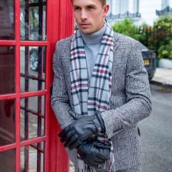 Men’s Touchscreen Lined Leather Gloves With Contrast Stitching 31 Men’s Touchscreen Lined Leather Gloves With Contrast Stitching -Fashion Accessories Shop mens touchscreen leather gloves black 2