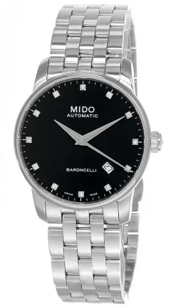 MIDO Baroncelli 38MM SS Diamond Black Dial Men's Watch M8600.4.68.1