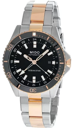 MIDO Ocean Star GMT 44MM SS Black Dial Rose Gold Men's Watch M026.629.22.051.00