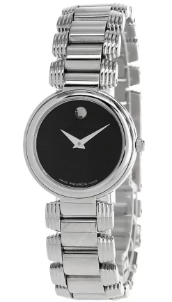 MOVADO 25mm Quartz SS Black Museum Dial Women's Watch 0605016
