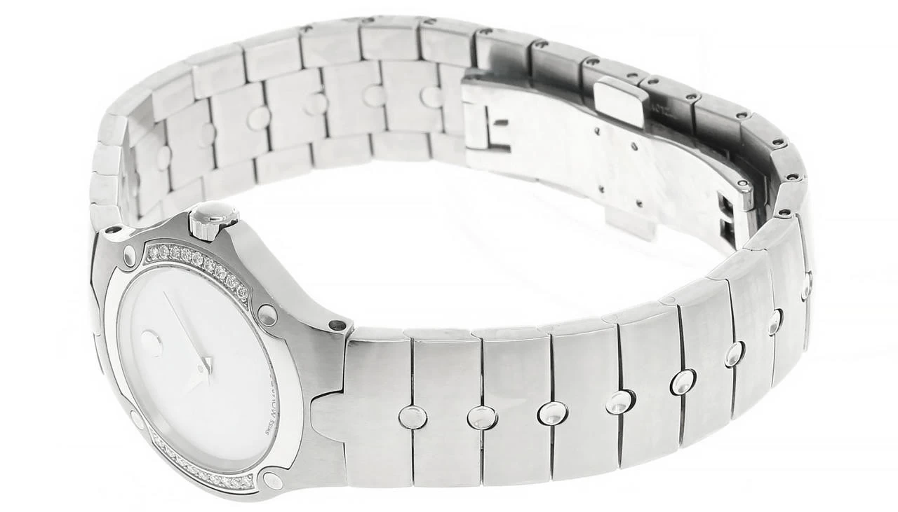 MOVADO 27MM Quartz SS Diamond MOP Dial Women's Watch 0604483 2 MOVADO 27MM Quartz SS Diamond MOP Dial Women's Watch 0604483 - Image 2
