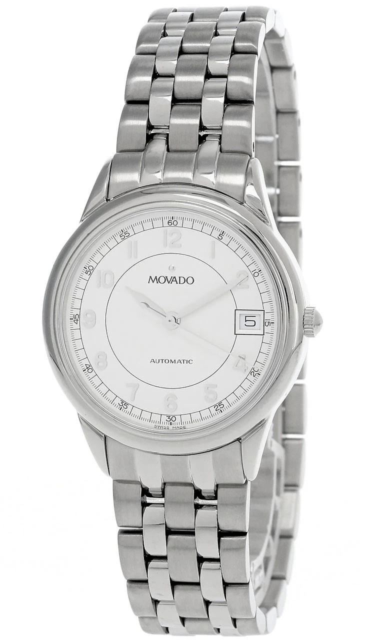 MOVADO 34MM Automatic Stainless Steel White Dial Unisex Watch 0602645 1 MOVADO 34MM Automatic Stainless Steel White Dial Unisex Watch 0602645