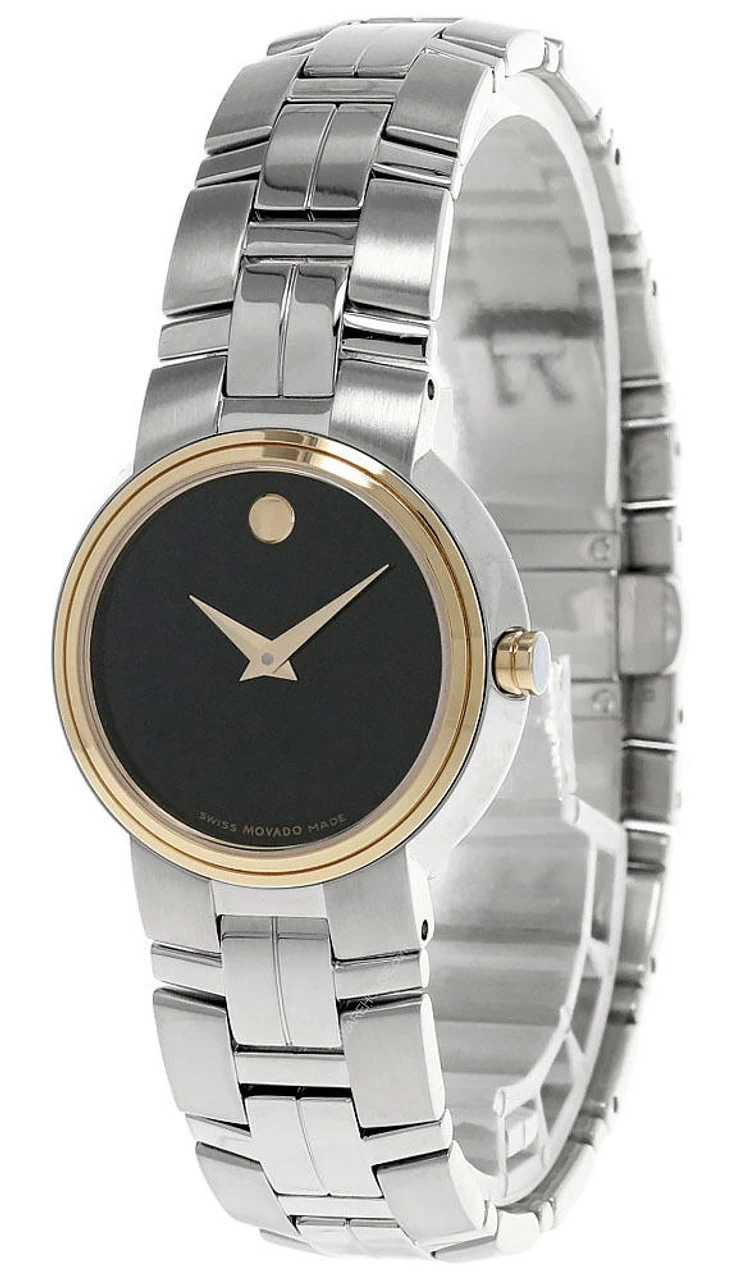MOVADO Artiko 28MM Black Museum Dial Two-Tone Women's Watch 0605594 1 MOVADO Artiko 28MM Black Museum Dial Two-Tone Women's Watch 0605594