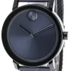 MOVADO Bold 40MM Quartz SS Blue Dial Mesh Men's Watch 3600610