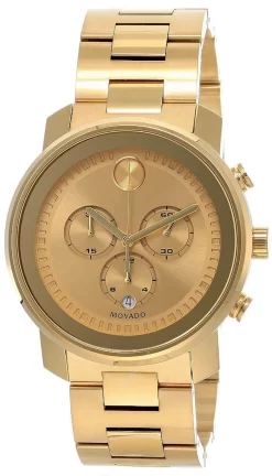 MOVADO Bold 44MM Champagne Dial Gold Ion-plated Men's Watch 3600278