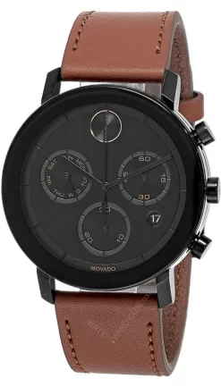 MOVADO BOLD Evolution 42MM CHRONO Cognac LTHR Men's Watch 3600758
